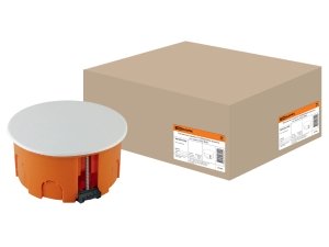 Коробка СУ D80x40мм с крышкой, пластиковые лапки IP20 TDM 1/175шт