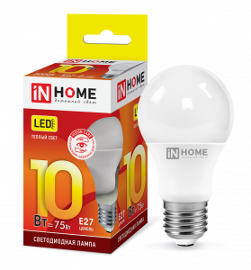 Лампа LED-A60-VC 10Вт 230В Е27 3000К 900Лм IN HOME 