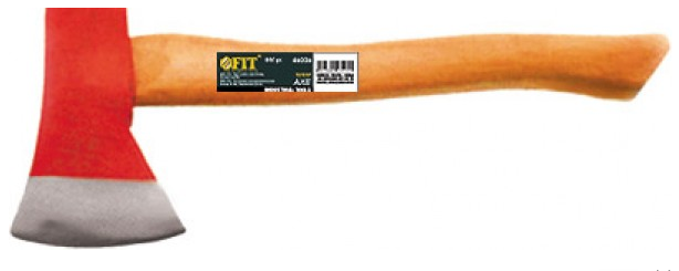 Топор FIT 800гр с деревянной ручкой, кованая инструментальная сталь ВЫВОД