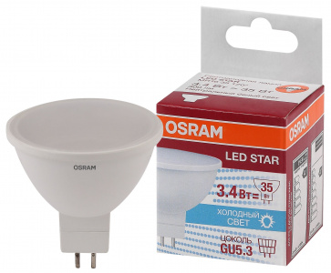Лампа LED STAR MR16 3.4W/840 4000К 300лм GU5.3 230В OSRAM не заказывать
