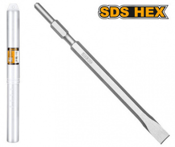 Зубило плоское Hex 17x350х22 мм INGCO